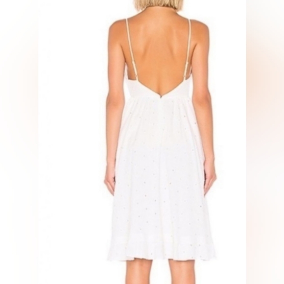 House Of Harlow X Revolve White Eyelet Dress Medium Adjustable Strap Open Back - Picture 13 of 13